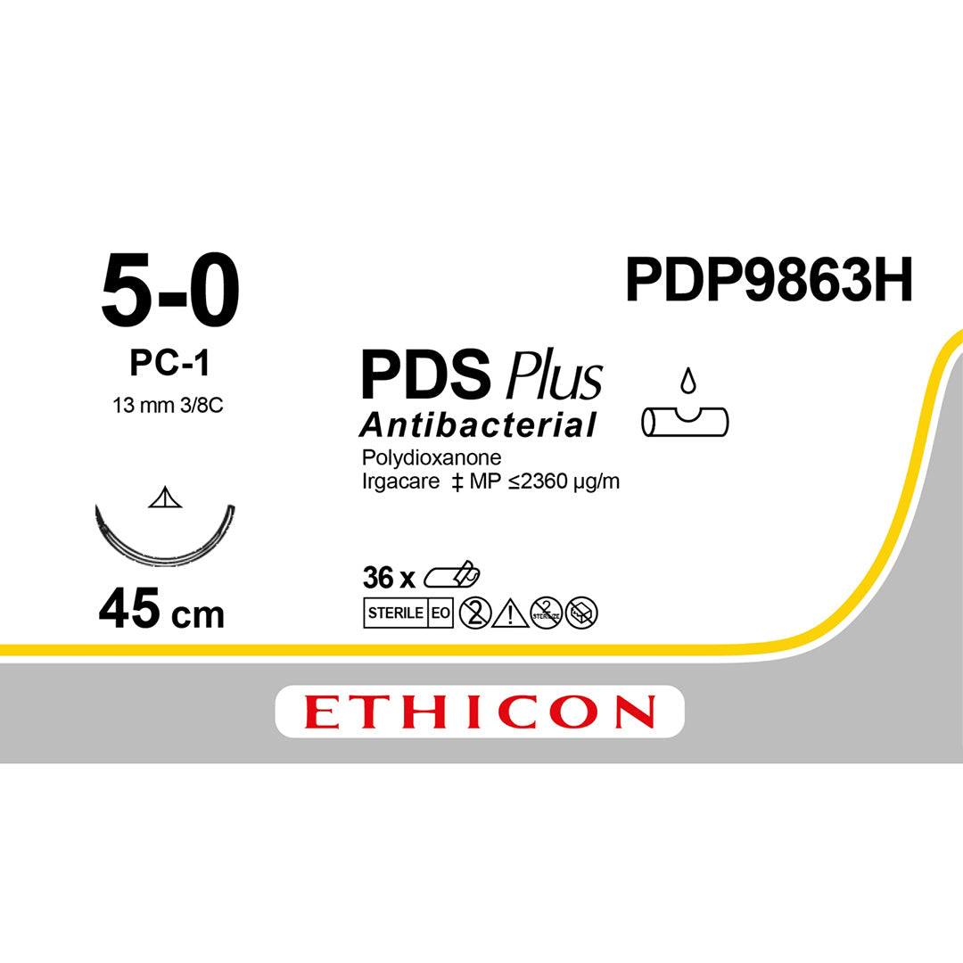 PDS Plus Suture PDP9863H Gauge 5-0, Length 45cm