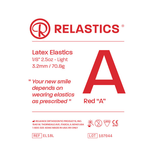 Patient Elastics Latex Relastics 1/8&quot; / 3.2mm  Light 2.5oz  RED A