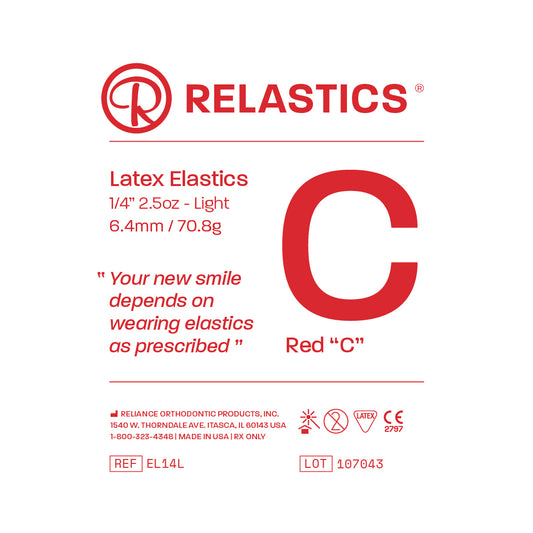 Patient Elastics Latex Relastics 1/4&quot; / 6.4mm  Light 2.5oz  RED C