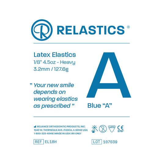 Patient Elastics Latex Relastics 1/8&quot; / 3.2mm  Heavy 4.5oz  BLUE A