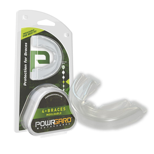 PowrGard Mouthguard 4-Braces Single Mouldable Clear