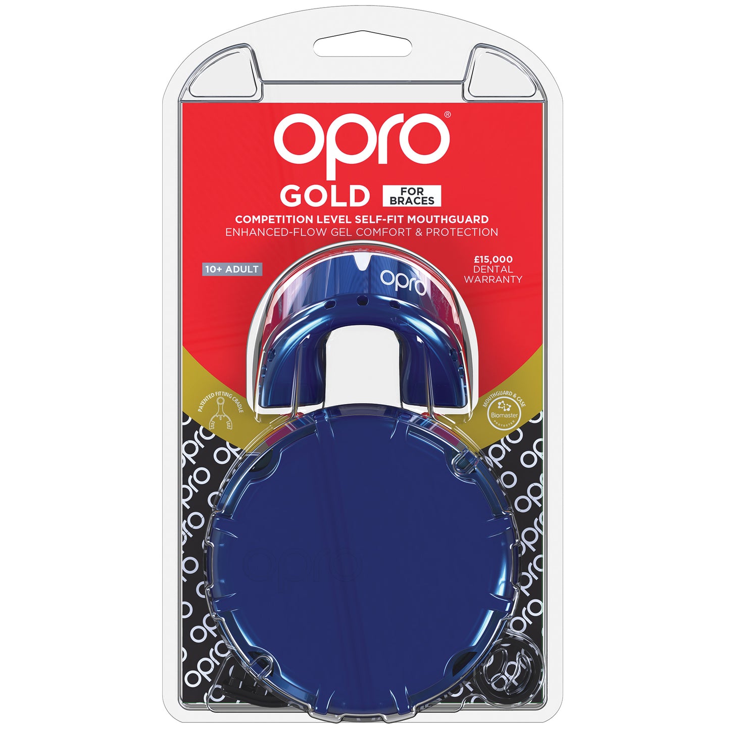 Opro Self-Fit GEN3 Gold Braces - Blue/Pearl Mouthguard