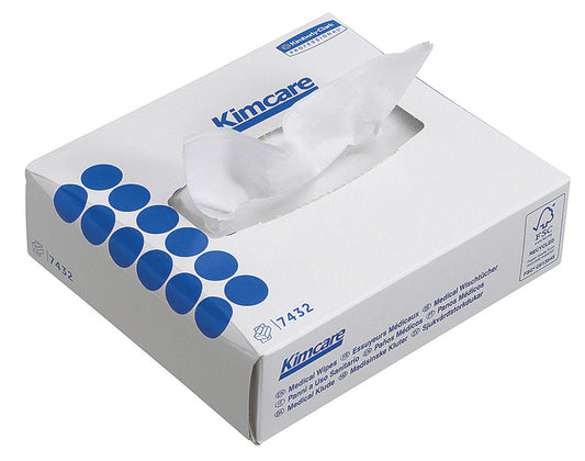 Kimcare Medical Wipes (7432) - 2 ply, White