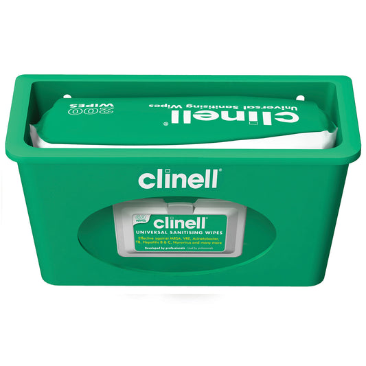 Wall Mounted Dispenser for Clinell Universal Wipes - Green