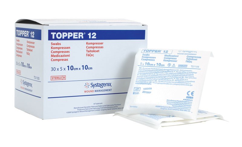 Topper 12 Swabs (Sterile) 10cm x 10cm