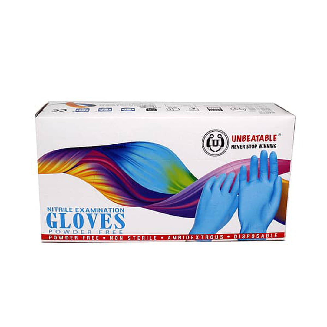 Unbeatable Nitrile Examination Gloves Blue Large