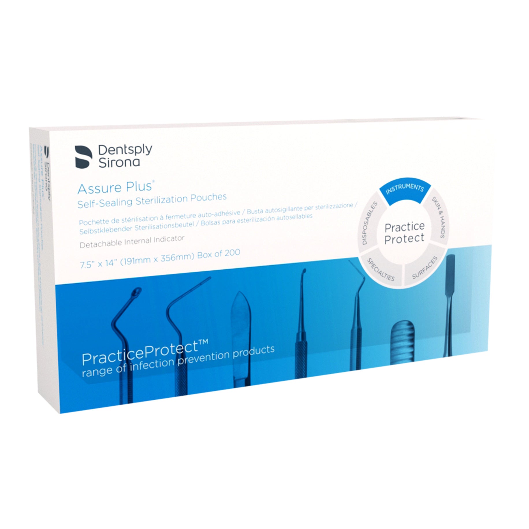 Assure Plus Sterilisation Pouches 191 x 356mm (7.5" x 14")