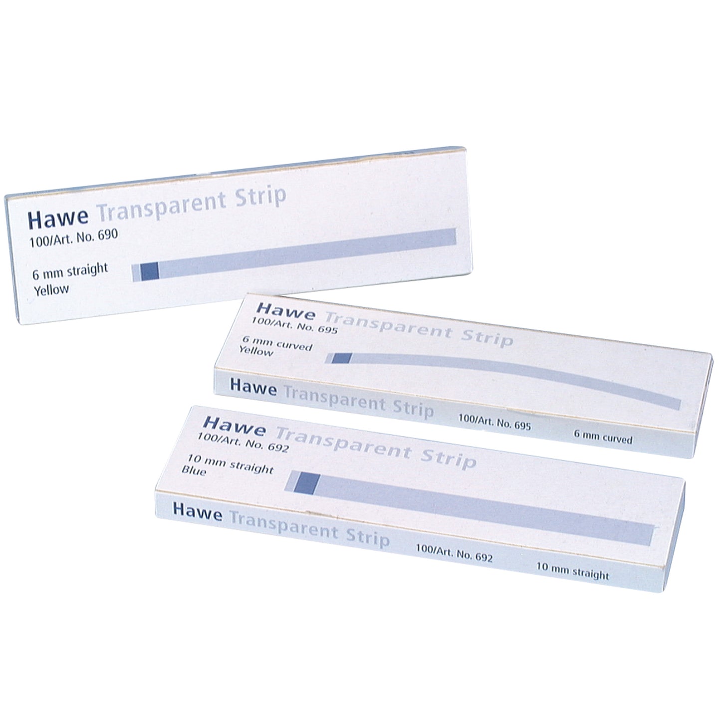 Transparent Strips Curved 10mm x 73mm Blue (Ref. 697)