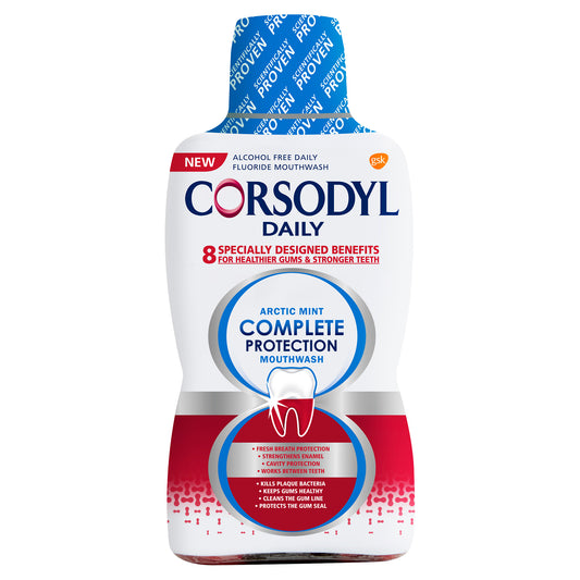 Corsodyl Daily Complete Protection Mouthwash - Arctic Mint 500ml (Alcohol Free)