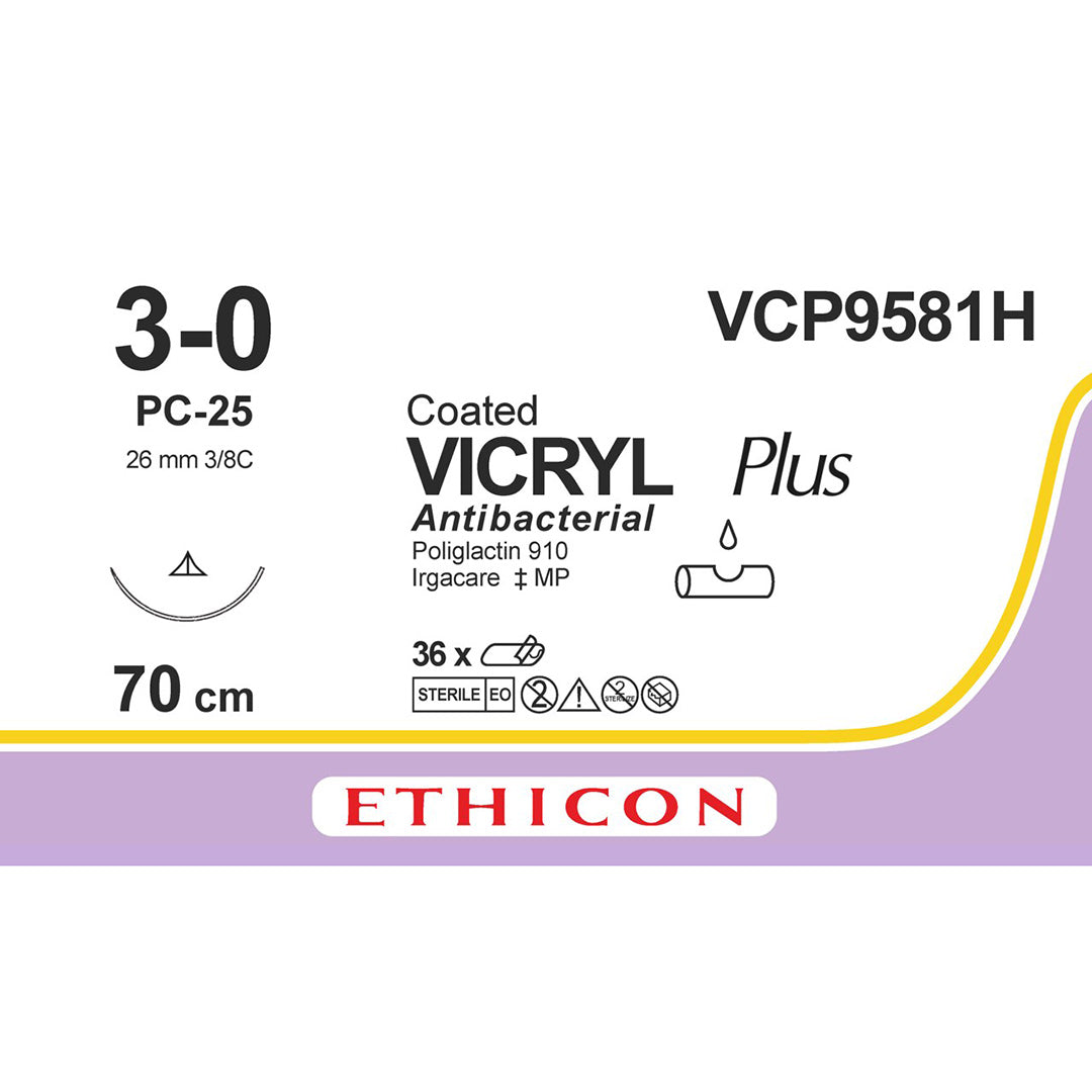 VICRYL Plus Suture VCP9581H Gauge 3-0, Length 70cm