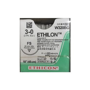 Ethilon Suture 3/0 Black 45cm M2 W320BG