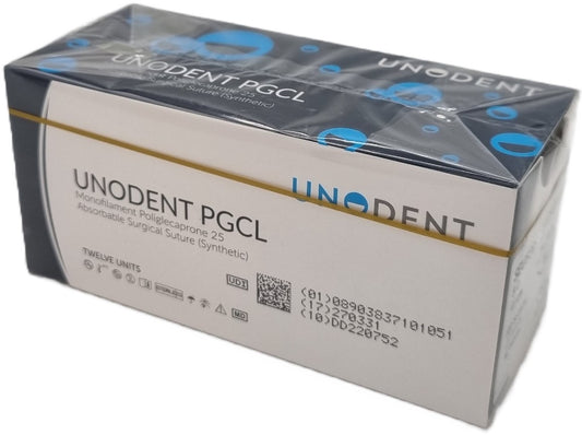 UnoDent PGCL Absorbable Surgical Suture Gauge: 5/0, Length: 45cm, 3/8 circle, Reverse Cutting, 16mm Prime