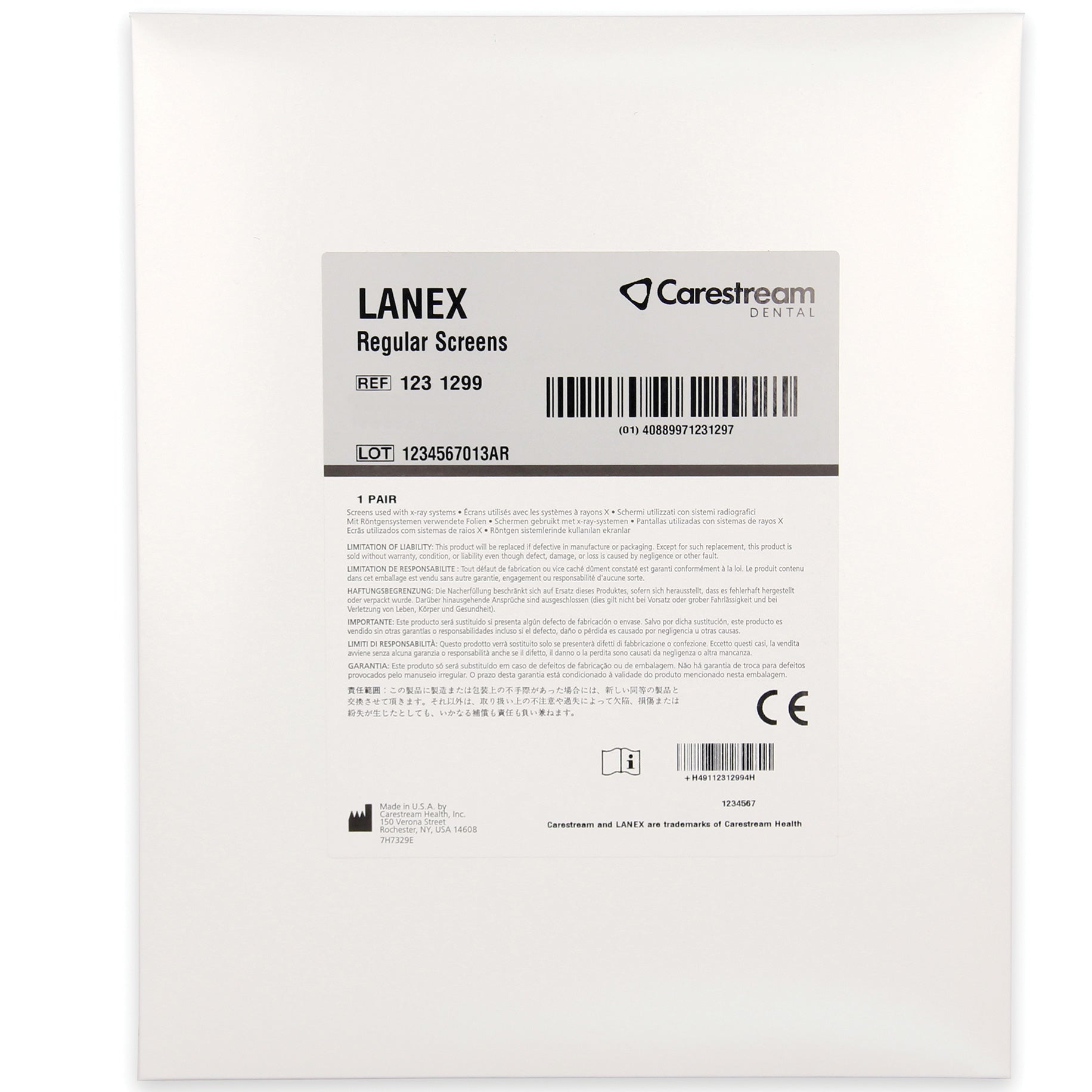 LANEX Regular Intensifying Screen 15 x 30cm Green Sensitive