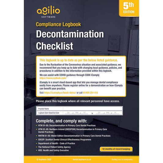Decontamination Room Checklist Compliance Logbook